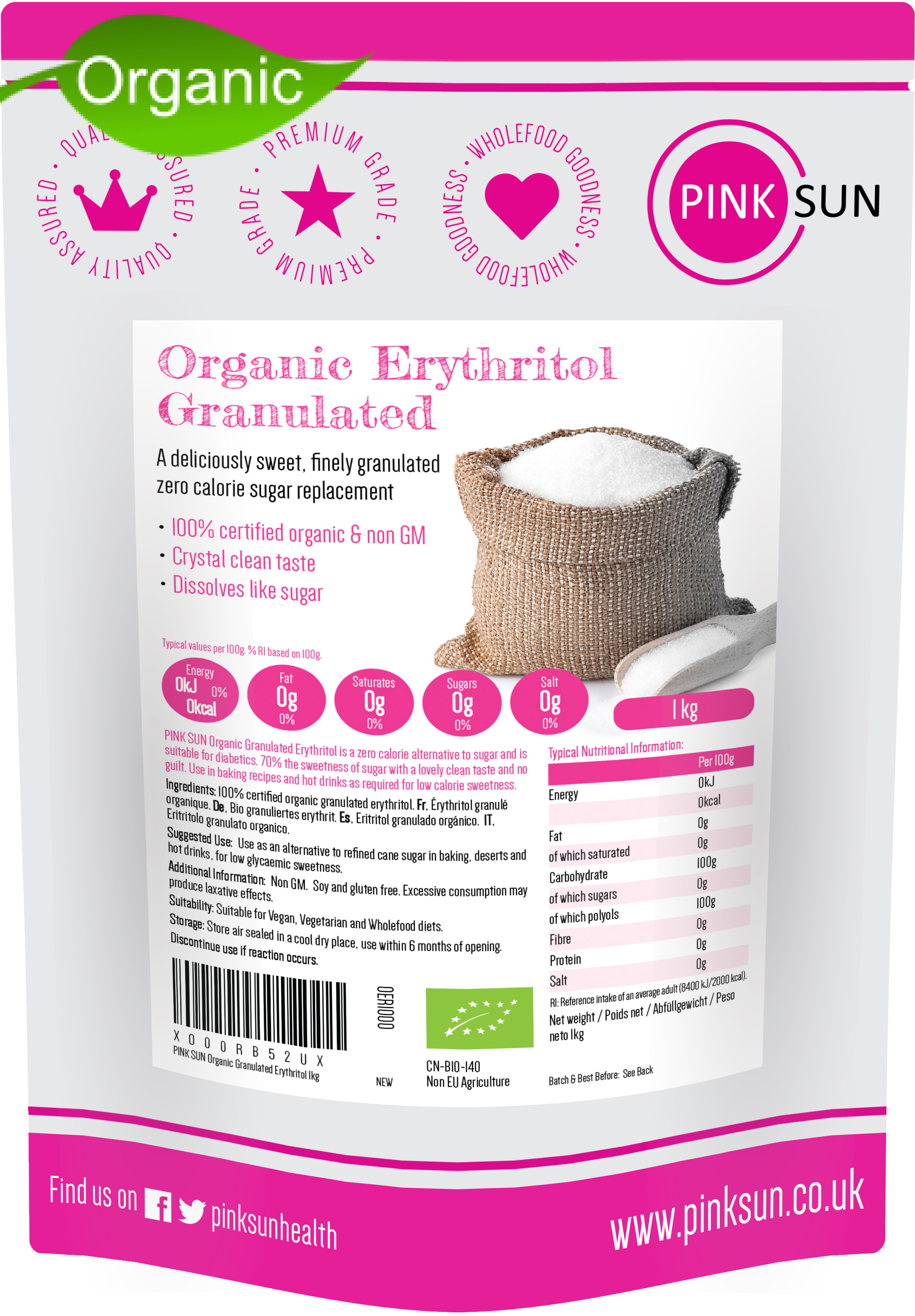 1 3 cup erythritol to sugar